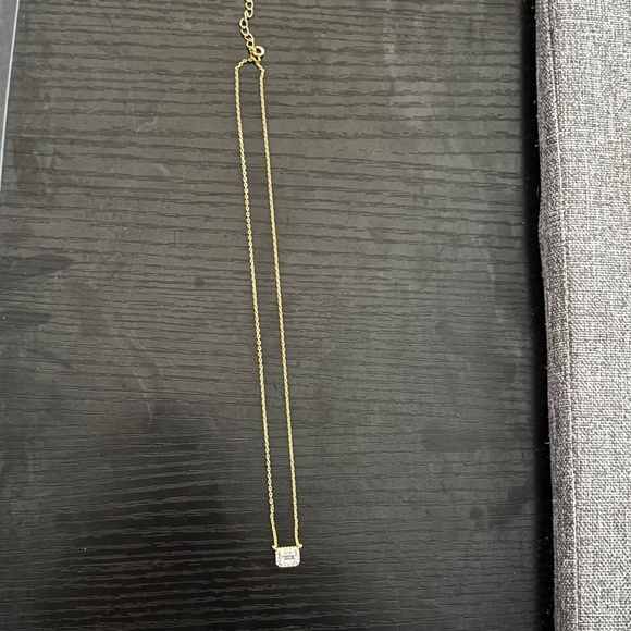 Adina Eden Pace Outline Solitaire Pendant Necklace - Picture 5 of 6